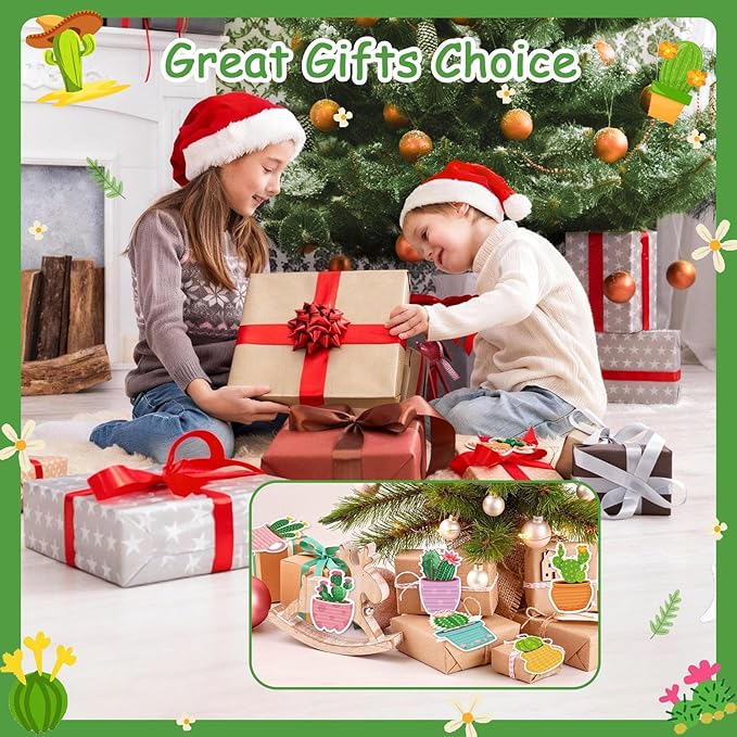 24 Sets Cactus Sticky Notes and Cactus Shaped Ballpoint Pens, Cute Self-Stick Notepads Plant Memo Pads for Office Supplies Party Favors, Christmas Gifts for Coworkers Teachers