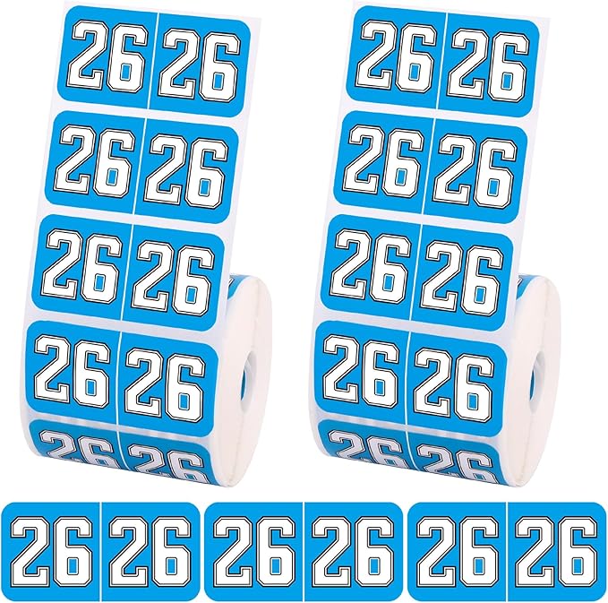 1000pcs 2026 Year Stickers, 3/4x1-1/2 Inch 26 Year Colored Self-Adhesive Stickers File Folder Labels Decals for Tab File Folders Office Supplies(Blue)