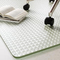 Koonmi Wave Glass Chair Mat 46"x55", Tempered Glass Office Chair Mat, Embossed Wave Texture Chair Mats with Rounded and Polished Edges for Hardwood Floor, Carpet, Support 1200LBS