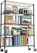 5 Tiers Shelf 1750 lbs Steel Storage Shelving Utility Shelving Unit Steel Organizer Wire Rack for Home,Kitchen,Office,Garage Black 17.7" D x 47.2" W x 76.8" H