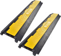 Yescom Cable Ramp Protector 2 Channel Garden Hose Protecitive 22000 Lbs Load Capacity Heavy Duty Speed Bump for Road Driveway Walkway, 2 Packs