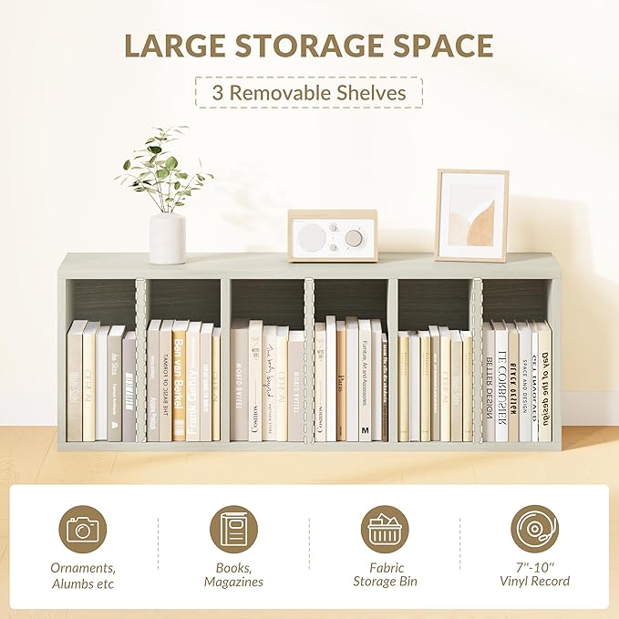 IOTXY DIY Modular Cube Bookcase - CubeXY Customizable Stackable Expandable Basic Shelving Units, 6-Cube Wooden Open Bookshelf with Removable Shelves for Books Organizer, Oak