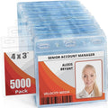 Mifflin-USA Card Protector (4x3 Inch, Clear, Bulk 5000 Pack) Quick Load Horizontal No Zipper Name ID Badge Holder
