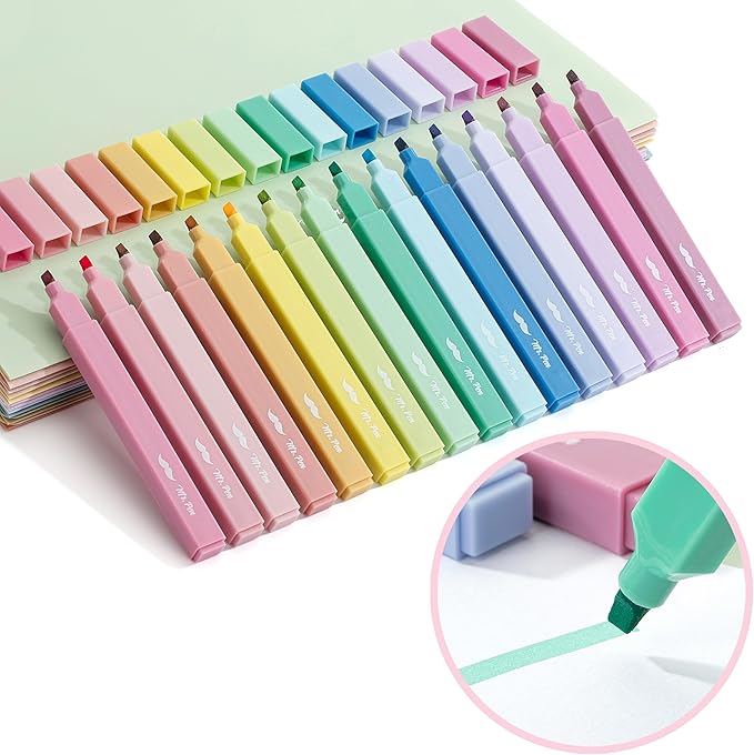 Mr. Pen- Aesthetic Highlighters, 32 Pack, Chisel Tip, Pastel Colors, Bulk, Cute Highlighters Assorted Colors, for Journaling, School, Office, Home, Back to School Supplies