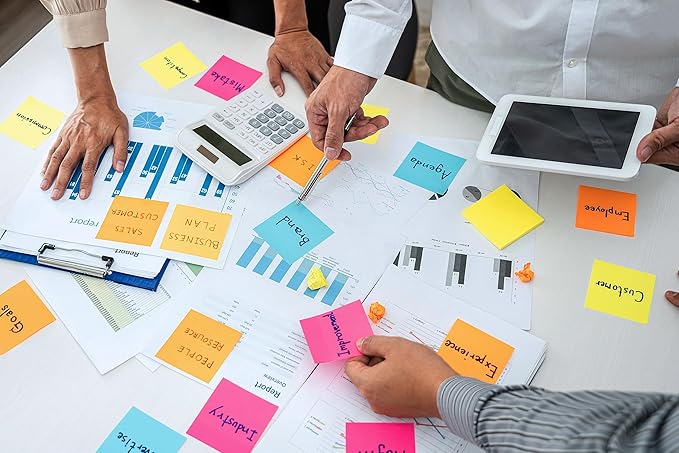 Woswel Sticky Notes 3 x 3 in, 60 Pads, 85 Sheets/Pad, 6 Bright Colors, Self-Stick Notes, Easy to Post for Home, Office, School