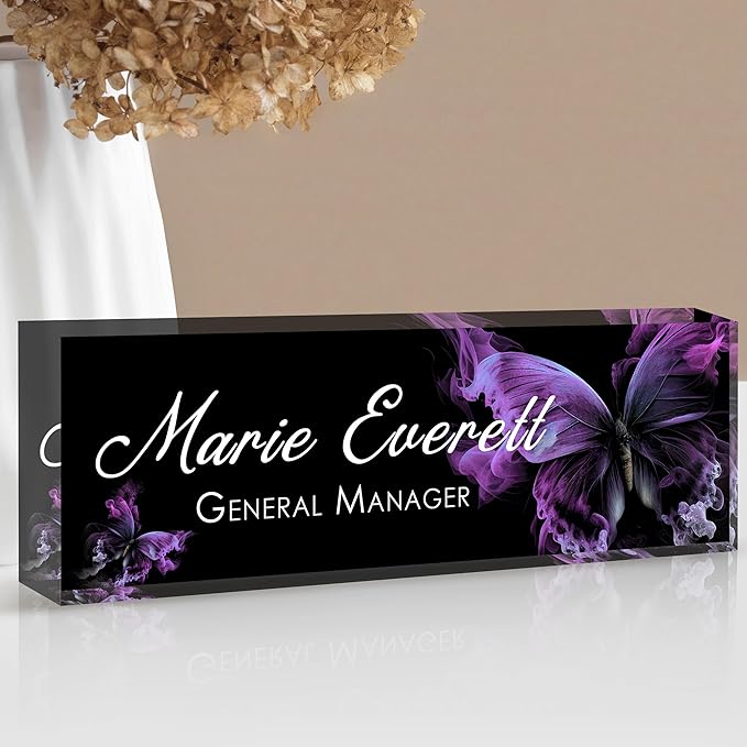 Custom Name Plate for Desk | Personalized Desk Name Plate | Personalized Boss Employee Appreciation Gifts | Acrylic Name Plate Office Desk Accessories