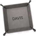 Lifetime Creations Personalized Valet Tray (Gray) - Custom Engraved Vegan Leather Snap Catchall, Gifts for Groomsmen