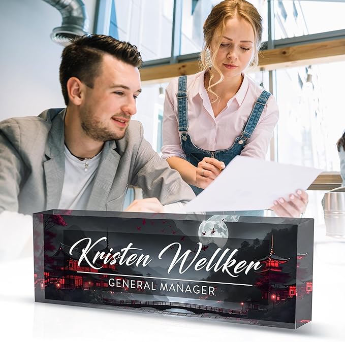 Desk Name Plate Personalized, Name Plate for Desk, Office Desk Decor for Women & Men, The Office Gifts Employee Appreciation Gifts for Boss, Manager, Teacher, Nurse