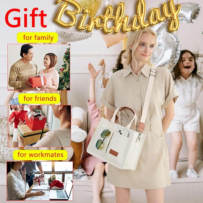 Canvas Tote Bag for Women,Women's Bags Crossbody Bags Work Laptop Tote Bag Large Handbags Purse for Travel Nurse Teacher
