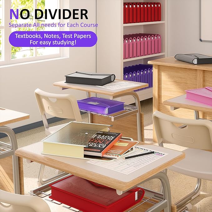 ThinkTex Plastic Expanding File Folder, Transparent Envelopes with Snap Closure,Suitable for Home, Office, School and Hospital, Large Capacity，No Dividers, 5 Colors, Fit Letter/A4 Size-10 Pcs