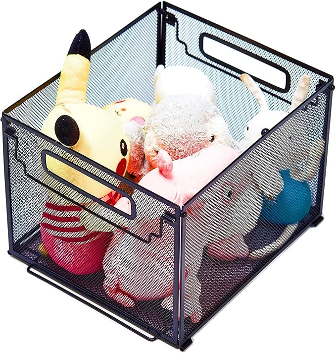 SETTFRFE Letter Size Metal Mesh Hanging File Folder Organizer Crate Basket, Black