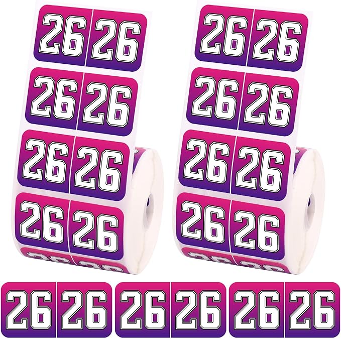 1000pcs 2026 Year Stickers, 3/4x1-1/2 Inch 26 Year Colored Self-Adhesive Stickers File Folder Labels Decals for Tab File Folders Office Supplies (Gradient)