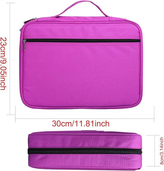 BOMKEE Coloring Pencil Case 220 Slots Pencils/Gel Pens Organizer Waterproof Travel Case Zipper Carrying Portable Pencil Markers Pen Holder Bag for Painter Writers