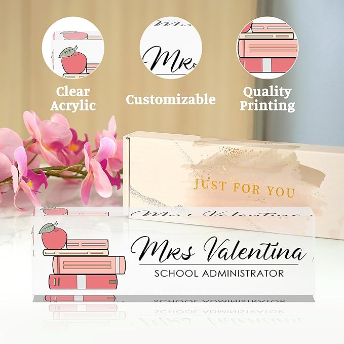 Personalized Name Plates for Office - Gifts for Teacher, Boss, Employee Appreciation - Desk Decor (teacher3)