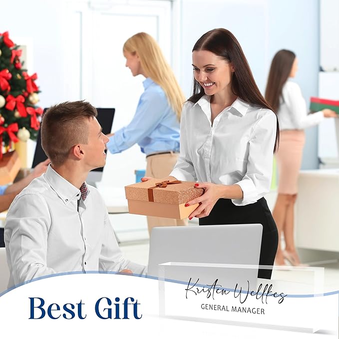 Desk Name Plate Personalized Acrylic Name Plate for Desk, Office Desk Decor for Women & Men, Custom Gifts for Boss, Manager, Teacher, Nurse, Doctor, Lawyer, Employee Appreciation Gifts