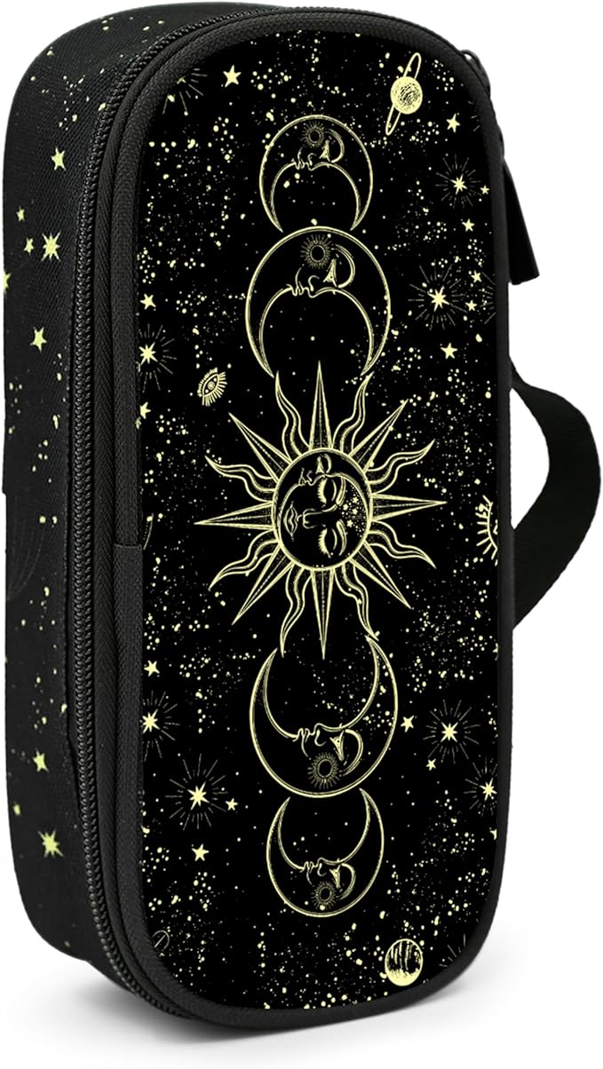Moon Sun Pencil Case Pencil Pouch Large Capacity Pen Bag School Office Organizer Stationery Storage Box For Girls Boys Teen Kids