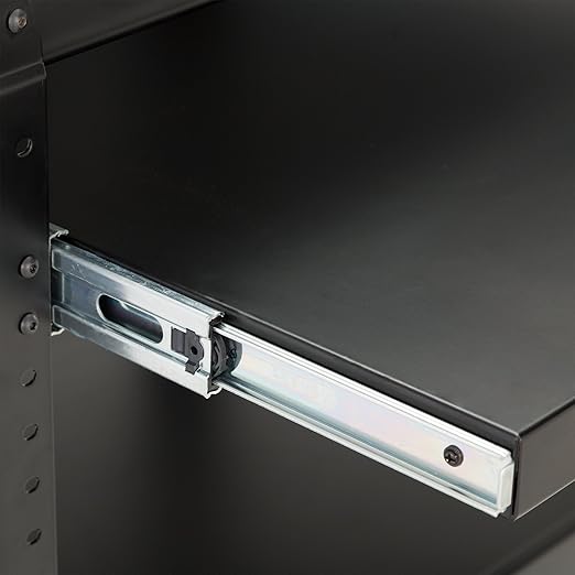 Norwood Commercial Furniture Adjustable Height Metal AV Cart with Electric Power Cord, Black