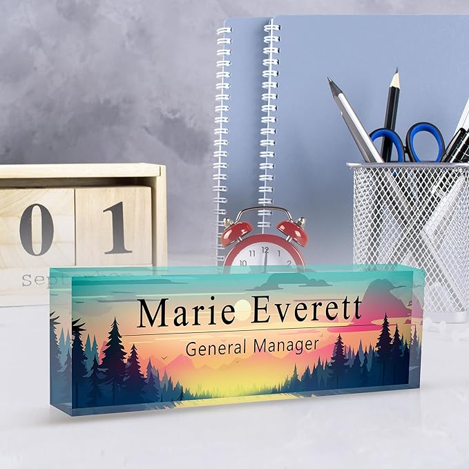 Custom Name Plate for Desk | Personalized Desk Name Plate | Personalized Boss Employee Appreciation Gifts | Acrylic Name Plate Office Desk Accessories