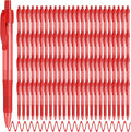 deegtran Pens Bulk, 100 Pack No Bleed Red Ink Click Pens with Soft Grip, Wholesale Retractable Ballpoint Pens for Office School, Medium Point Smooth 1.0MM