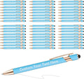 ENOMY 50 Pcs Bulk Personalized Custom Pens with Stylus Ballpoint Pens Customized with Text Logo Name Best Gift for College Business Promotion Wedding Birthday Christmas (Blue)