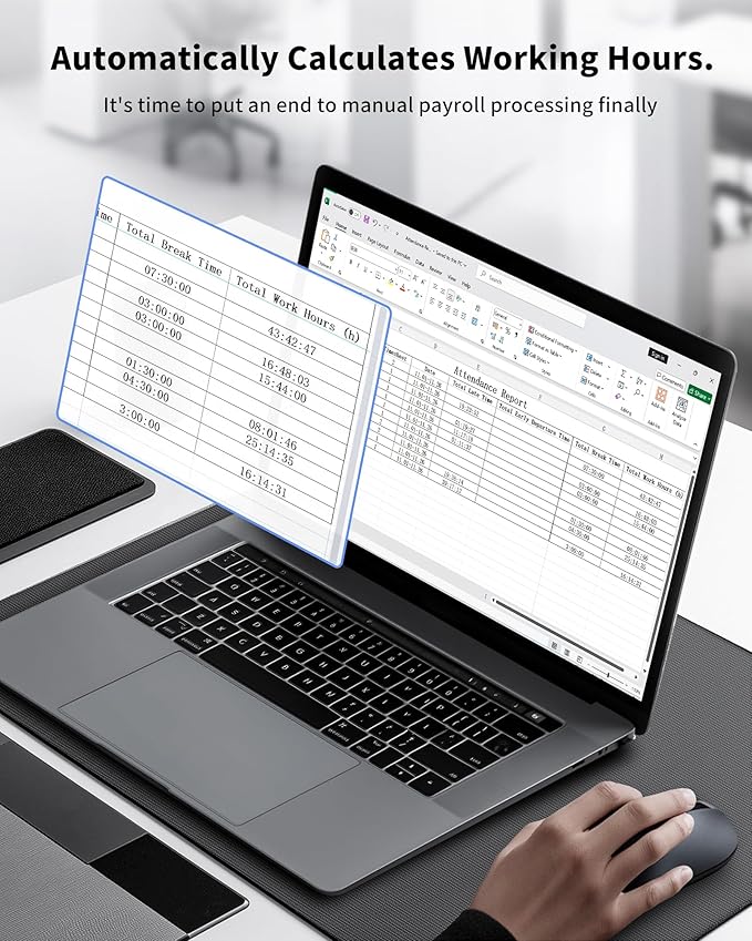 NGTeco Cloud Time Clock for Employees Small Business, Fingerprint+Card Time Clocks With Battery, 2.4G & 5G WiFi Times Clock Punch Machine with Remote Control Software ＆ iOS/Android App (0 Monthly Fee)