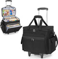 Trunab Rolling Scrapbook Tote with Expandable File Pocket, Large Craft Organizer and Storage Bag with Detachable Trolley for Scrapbooking Supplies and Art Tools (Patented Design)
