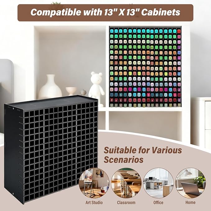 Marker Organizer,240-Slots Marker Holder with Adjustable Divider, Desk Markers Storage Organizer for Pens Colored Pencils Art Brushes Home Office Art Room and Classroom