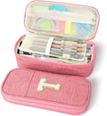 Large Capacity Pink Pencil Case, Cute Pencil Case Pencil Pouch with Zipper for Girls Women, Expandable Preppy Pencil Bag Large Storage High Capacity Bag Organizer for School Home Office Supplies, T