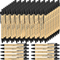 Cholemy 100 Pcs Christian Bible Verse Ink Pens Bamboo Christian Pens Bulk Wooden Inspirational Ballpoint Religious Gifts for Women Colleague Pastor Wife Church(Black)