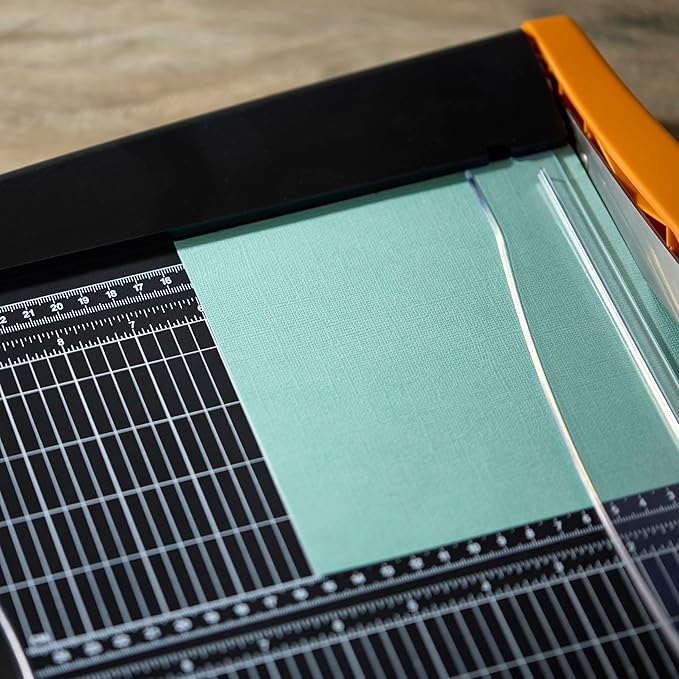 Fiskars Recycled Bypass Paper Trimmer - 12" Cut Length - Guillotine Paper Cutter with Self-Sharpening Blade - Black