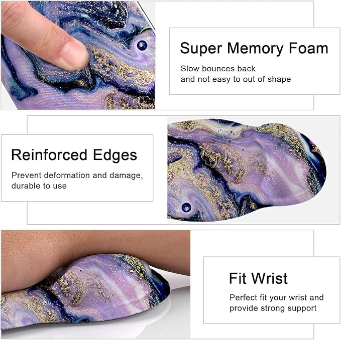 Keyboard Wrist Rest and Mouse Pad, Ergonomic Memory Foam Mouse Pad Wrist Support, Non-Slip & Pain Relief Mouse Pad and Keyboard Wrist Support, Comfortable Mousepad with Wrist Rest for Game, Office