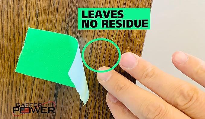 Real Professional Grade Gaffer Tape| USA Made | No Residue | Non-Reflective | Multipurpose |Weather Resistant | Heavy-Duty | Green Fluorescent, 2 in X 30 Yds
