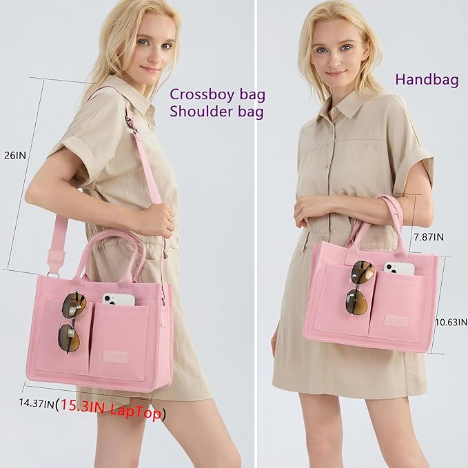 Canvas Tote Bag for Women,Women's Bags Crossbody Bags Work Laptop Tote Bag Large Handbags Purse for Travel Nurse Teacher