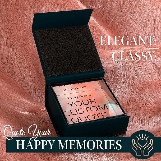 Personalized Gifts, Custom Quote Block Letter Board,Crystal-Clear Acrylic with Gift Box,17 Styles, Holiday and Christmas Gift for Mom, Dad, Girlfriend, Him or Her, Husband, Wife (4"x4, Stella)