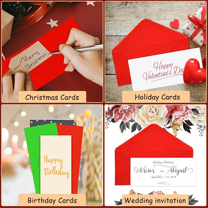 Outus 500 Pcs #10 Colored Envelopes Business Envelopes Adhesive Security Letter Size for Mailing Office Letter Check Invoices Letterhead Invitations Announcements 4-1/8 x 9-1/2''(Cute Color)