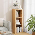 3 Cube Storage Organizer Single Row, Cube Shelf with Heavy-Duty Thick Boards, 13.31"L x 9.37"W x 36.93"H, Smooth Easy-Clean Panels, Simple Assembly, for Living Room Bedroom Office, Natural-Oak
