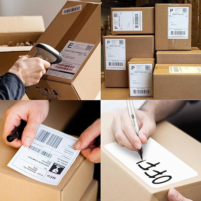 Everstix 5.5" x 8.5", 25 Sheets, 50 Printable Half Sheet Labels, Blank Mailing Labels for Laser & Inkjet Printers, Letter Size