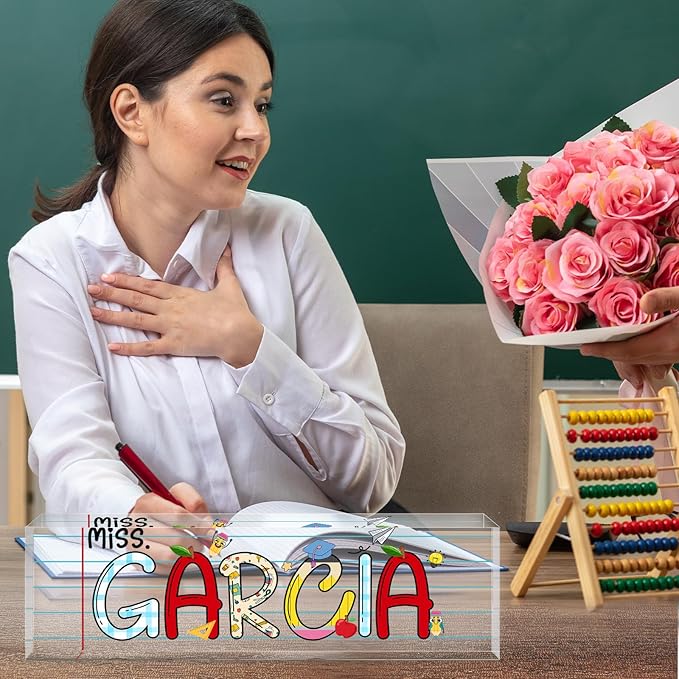 Custom Acrylic Name Plate for Desk, Employee Appreciation Gifts, Personalized Office Decor, Funny Gifts for Coworkers, Boss, Teacher