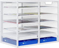 Mail Sorter for Desk, Countertop Literature Organizer, Student Mailbox for Classroom, Desktop Bill Paper Holder Rack for Office Home School, 12 Compartments, White