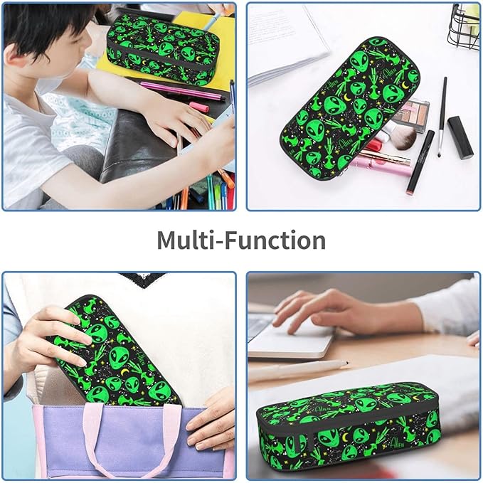 Alien Pencil Case Pencil Pouch Large Capacity Pen Bag School Office Organizer Stationery Storage Box For Girls Boys Teen Kids