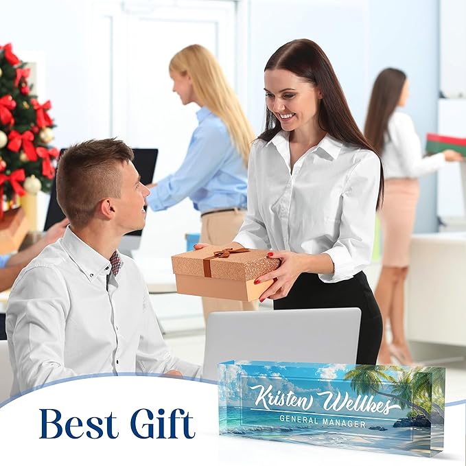 Custom Name Plate Personalized, Acrylic Desk Plate, Office Decor for Women and Men, Employee Appreciation Gifts for Boss, Manager, Teacher, Nurse