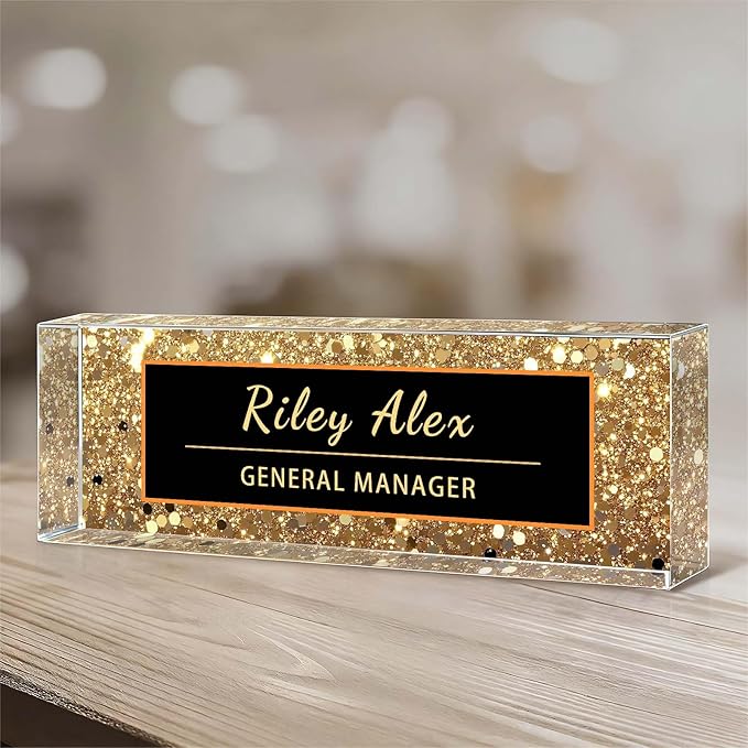 Custom Name Plate for Desk, Acrylic Name Plate Office Desk Decor for Women, Coworkers, Teacher, Employee Appreciation Gifts (S12)