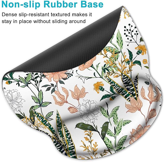 Keyboard Wrist Rest and Mouse Pad, Ergonomic Memory Foam Mouse Pad Wrist Support, Non-Slip & Pain Relief Mouse Pad and Keyboard Wrist Support, Comfortable Mousepad with Wrist Rest for Home, Office