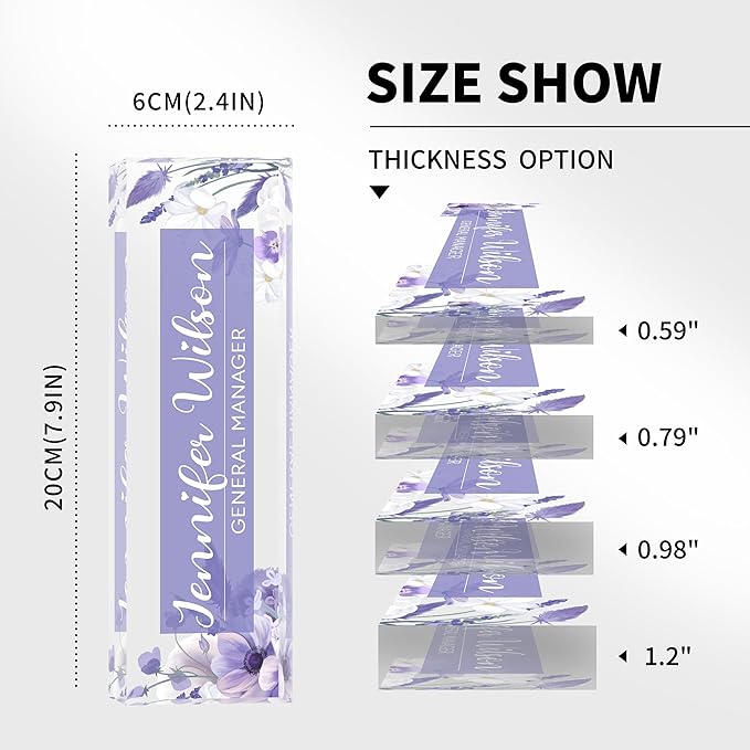 Name Plate for Desk, Personalized Office Decor for Women and Men, Acrylic Accessories, Employee Appreciation Gifts for Boss, Manager, Teacher, Nurse