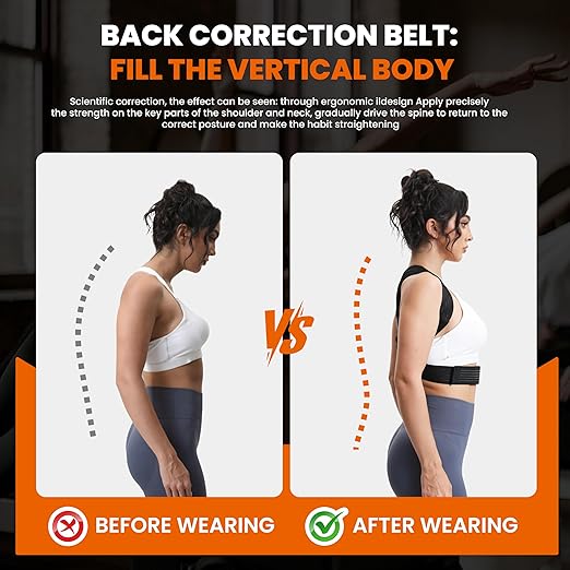 Posture Corrector for Men and Women, Breathable Back Brace, Lumbar Support, Super Lightweight Posture, Neck, Shoulders and Back, Straight Shoulders (Large)