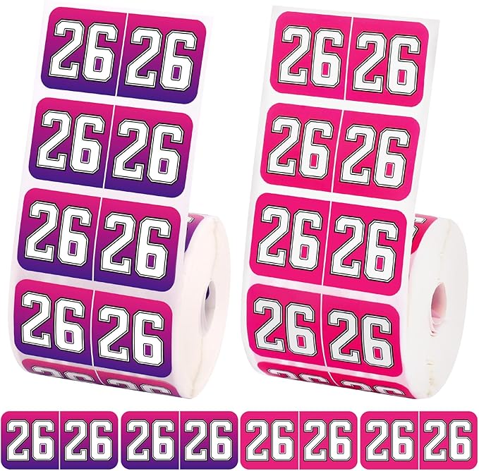 1000pcs 2026 Year Stickers, 3/4x1-1/2 Inch 26 Year Colored Self-Adhesive Stickers File Folder Labels Decals for Tab File Folders Office Supplies (Rose Red and Gradient)