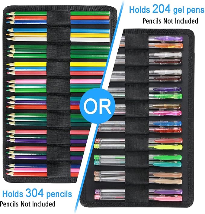 YOUSHARES Pencil Holder 300 Slots - 300 Slots large Pen Case Organizer with Multilayer Holder for Prismacolor Colored Pencils & Gel Pen (Grey Rose)