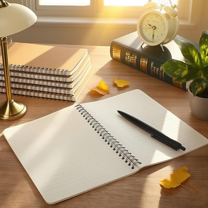 175 Pack A5 Spiral Notebooks Journal Bulk with Kraft Cover, 5x8 Inches, 100 Pages/ 50 Sheets，Ruled Lined Paper, for Work, Sketches, Study, Notes Taking, Gifts, Brown