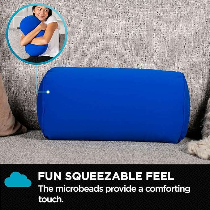 Brookstone Squishy FOM Cushion Pillow - The Original Stretchy, Comfy, Colorful Pillow for Neck, Lumbar Support, and Bed - for Sleeping, Car, Travel, Small, Blue, 12 x 7 Inches