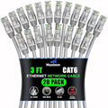 Maximm Cat 6 Ethernet Cable 3 ft (20-Pack) - High-Speed LAN Cable, Internet Cable, Patch Cable, and Network Cable - UTP, 10Gbps, 550MHz Ethernet Cord - Gray
